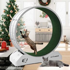 Homegroove Cat Exercise Wheel Cat Wheels for Indoor Cats, Cat Running Wheel with Carpeted Runway, Cat Treadmill Wheel Exerciser for Kitty’s Longer Life, Plastic Cat Wheel for Fitness Weight
