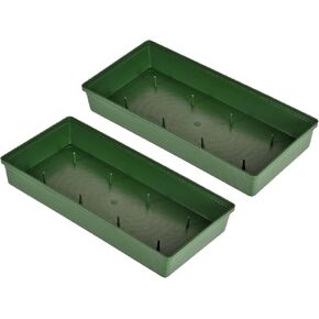 ميكسينيتي وعاء بلاستيكي بتصميم قاعدة لترتيب الزهور مقاس 11 انش لتزيين القطع المركزية، لون اخضر، عبوة من قطعتين in Kuwait