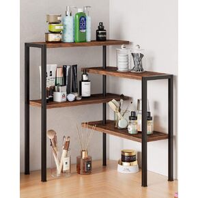 اس زد جيه اتش اكس اي ان رف زاوية منظم لسطح طاولة المطبخ، 4 طبقات تخزين الحمام رفوف منضدة للمطبخ والحمام وغرفة المعيشة in Kuwait