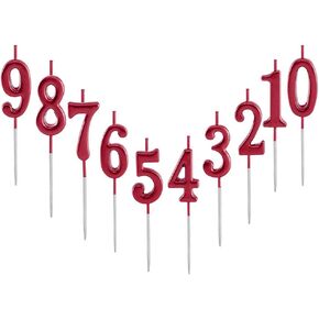10 Pieces Birthday Candles Cake Numeral Candles Number 0-9 Glitter Cake Topper Decoration for Party, Wedding, Bottle Service, Night Club,Kids,Adults (Gold)