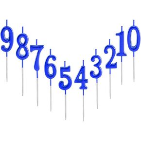 10 قطع شموع عيد ميلاد عدد 0-9 شموع تزيين الكيك اللامعة للحفلات وحفلات الزفاف وخدمة الزجاجات والنوادي الليلية والأطفال والبالغين (ذهبي) in Kuwait