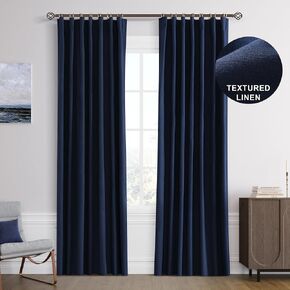 Joywell Linen 100% Blackout Curtains 95 Inches Long, Rod Pocket/Back Tab/Hook Belt/Clip Rings, Room Darkening Drapes for Kids Bedroom Living Room Decor (2 Panels Set,52 x 95,Natural Beige) in Kuwait