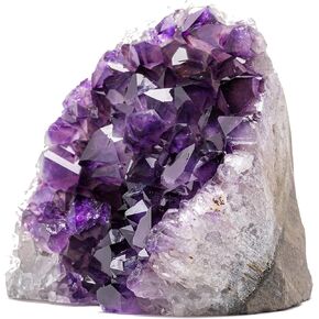 EMPORION Natural Amethyst (3 lb to 4 lb) Crystal Clusters Stone from Uruguay Raw Geode Quartz - Deep Purple Color