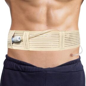 PD Belt Dialysis Belt Peritoneal Dialysis Catheter Holder Comfortable Protector with Slits Pouch for Secure G J Feeding Tube Accessories Men Women 3sizes Available(Small, 1Pack)