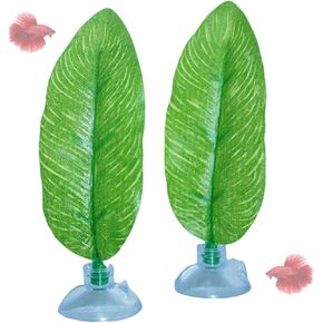 DOBA No Wire Betta Bed Leaf Hammock, Silk Betta Fish Leaf Hammocks Pad Lounger Toys Lightweight and Realistic Fish Hideout Plastic Aquarium Plants Accessories for Fish Tank Decorations (1pcs), Green