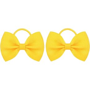 2 Inch Baby Girls Hair Bows Elastic Ties Grosgrain Ribbon Bow With Rubber Band Ponytail Holders Hair Accessories for Infants Toddlers Girls Kids In Pairs【2PCS】 (white) in Kuwait