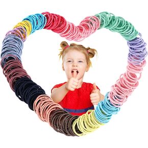 ربطات شعر للفتيات الصغيرات من Tiousoni مكونة من 300 قطعة متعددة الألوان أربطة شعر مرنة للأطفال ربطات شعر صغيرة لأطفال تجعد ربطات شعر للفتيات الصغيرات (القطر 1 بوصة) in Kuwait