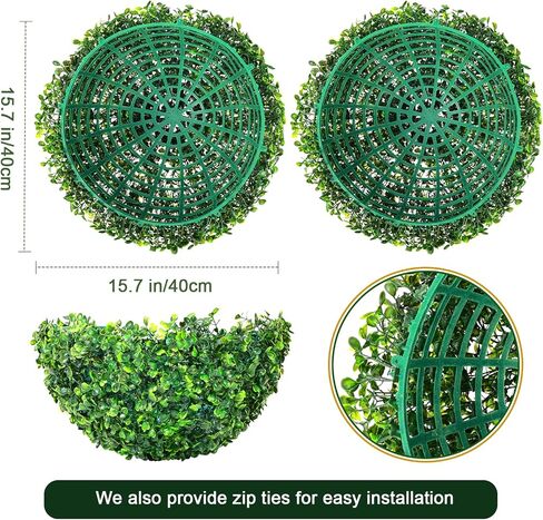 Aboofx 4 Pieces 15.7 inch 3 Layers Artificial Plants Topiary Ball, Faux Greenery Round Boxwood Decorative Balls for Balcony, Front Porch Decor, Outdoor Backyard Garden, Wedding, and Home Decoration in Kuwait