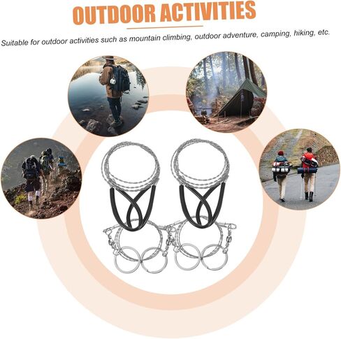 Toddmomy 4pcs Wire Saw Chain Garrote Wire Rope Chainsaw Survival Pocket Chainsaw Specialty Tools Hand Tool Pocket Tools Outdoor Supplies Outdoor Cutting Cable Camping Saws Stainless Steel in Kuwait