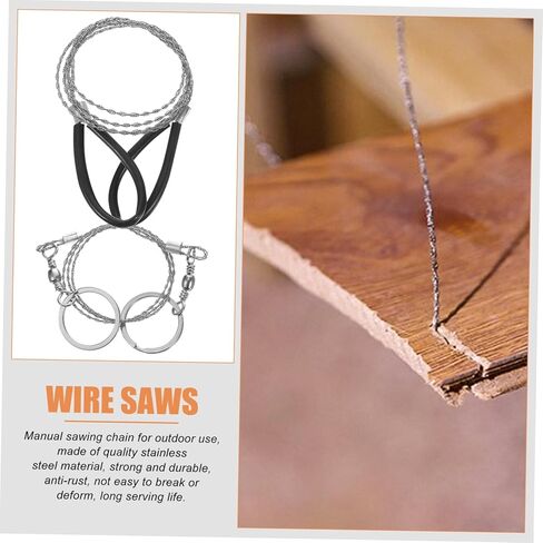 Toddmomy 4pcs Wire Saw Chain Garrote Wire Rope Chainsaw Survival Pocket Chainsaw Specialty Tools Hand Tool Pocket Tools Outdoor Supplies Outdoor Cutting Cable Camping Saws Stainless Steel in Kuwait