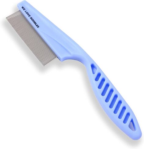 Dog Face Comb, Flea Comb for Dogs, Fine Tooth Tear Stain Remover, Removes Crust, Mucus, and Stains, Face Brush for Poodles & Other Breeds, Grooming Comb for Pets, Large + Small [We Love Doodles] in Saudi Arabia