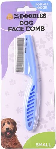 Dog Face Comb, Flea Comb for Dogs, Fine Tooth Tear Stain Remover, Removes Crust, Mucus, and Stains, Face Brush for Poodles & Other Breeds, Grooming Comb for Pets, Large + Small [We Love Doodles] in Saudi Arabia