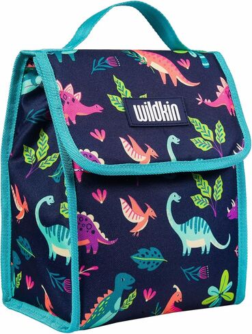Wildkin Kids Insulated Lunch Bag for Boys & Girls, Reusable Lunch Bag is Perfect for Daycare & Preschool, Ideal Size for Packing Hot or Cold Snacks for School & Travel Lunch Bags (Darling Dinosaurs) in Kuwait