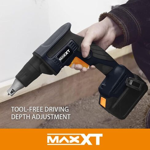 مفك الحوائط الجافة اللاسلكي MAXXT 20 فولت L-ion، سرعة قابلة للتعديل 0-4200 دورة في الدقيقة والعمق، لتطبيقات بناء الحوائط الجافة والتجميع والأرضيات والمبارزة والأسقف والسطح in Kuwait