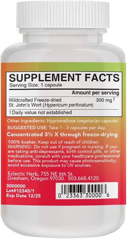 Eclectic St. John's Wort 300 Mg Freeze Dried Vegetables, Pink, 50 Count in Kuwait