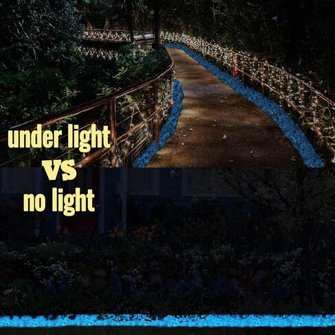 Lechloris Glow in the Dark Stones - 5Ib >2000 Pcs Natural Glow Rocks Pebbles for Outdoor Garden Landscaping Walkway & Indoor Decorative Glowing Stones for Aquarium Fish Tank Halloween Decor DIY (Blue) in Kuwait