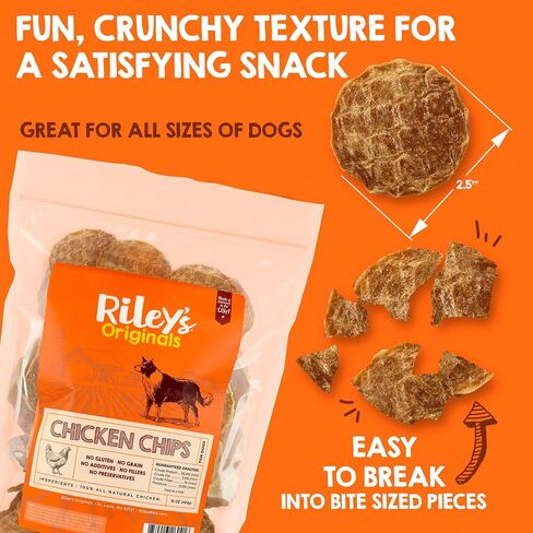 Riley's Chicken Chips for Dogs - USA-Sourced 100% Chicken Breast - 16oz in Kuwait