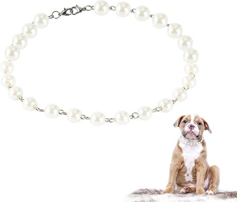 Pearl Dog Necklace for Female Dogs, Girl Dog Necklace for Small Dogs in Kuwait