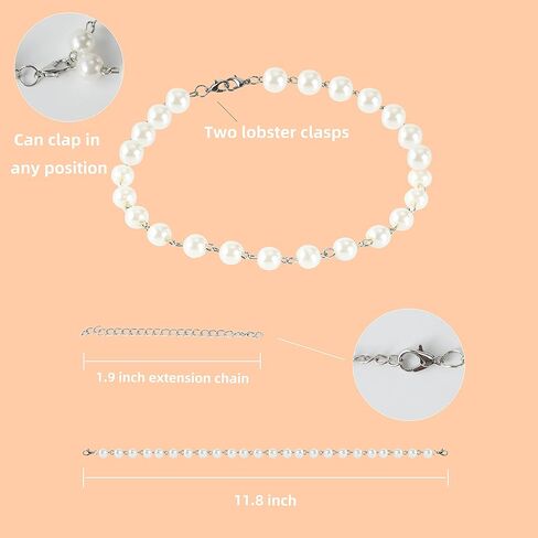 Pearl Dog Necklace for Female Dogs, Girl Dog Necklace for Small Dogs in Kuwait