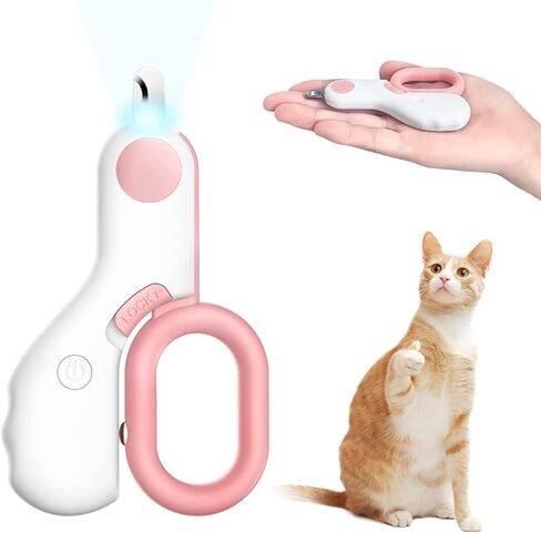 ماكينة قص أظافر الحيوانات الأليفة للقطط والكلاب من بيتجرافيتي مع ضوء LED لتجنب الإفراط في القطع، ماكينة تشذيب أظافر الحيوانات الأليفة الصغيرة مناسبة للمبتدئين، أدوات الحلاقة الاحترافية للعناية بمخالب الحيوانات الصغيرة باللون الأخضر in Kuwait