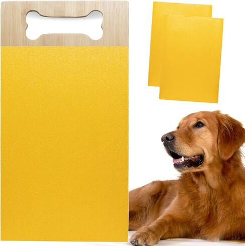 YELLOFLOW Dog Scratch Pad for Nails with 6-Year Supply of File Paper– Extra Large Bamboo 17" x 9" Dog Nail Scratch Board, Dog Scratch Pad, Scratch Pad for Dogs, Dog Scratch Board, Scratch Pad for Dogs in Kuwait