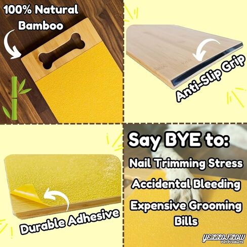 YELLOFLOW Dog Scratch Pad for Nails with 6-Year Supply of File Paper– Extra Large Bamboo 17" x 9" Dog Nail Scratch Board, Dog Scratch Pad, Scratch Pad for Dogs, Dog Scratch Board, Scratch Pad for Dogs in Kuwait