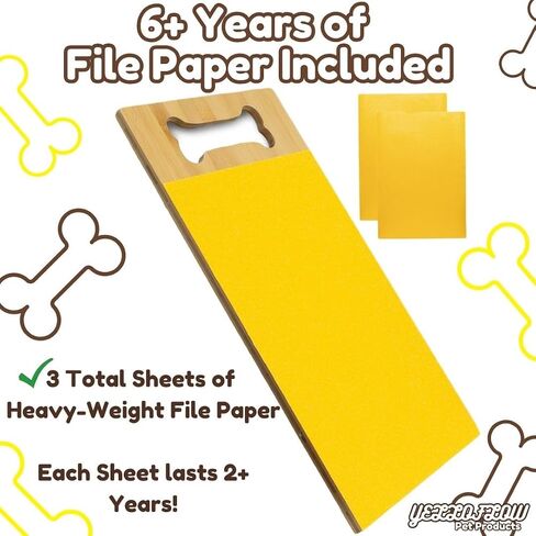 YELLOFLOW Dog Scratch Pad for Nails with 6-Year Supply of File Paper– Extra Large Bamboo 17" x 9" Dog Nail Scratch Board, Dog Scratch Pad, Scratch Pad for Dogs, Dog Scratch Board, Scratch Pad for Dogs in Kuwait