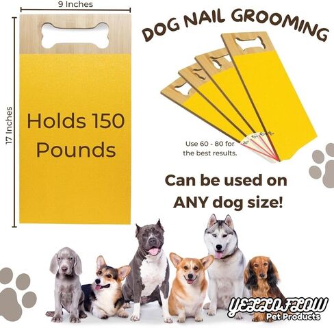YELLOFLOW Dog Scratch Pad for Nails with 6-Year Supply of File Paper– Extra Large Bamboo 17" x 9" Dog Nail Scratch Board, Dog Scratch Pad, Scratch Pad for Dogs, Dog Scratch Board, Scratch Pad for Dogs in Kuwait