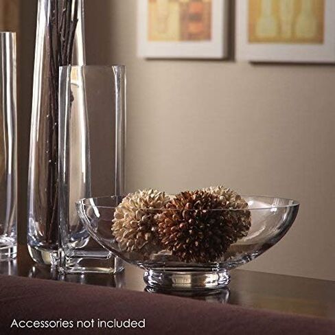 Hosley Clear Glass Bowl with Red Bottom 11.8 Inch Diameter Ideal Gift for Wedding or Special Occasion for Decorative Balls Orbs DIY Projects Terrariums and More. O4 in Saudi Arabia