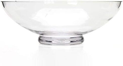 Hosley Clear Glass Bowl with Red Bottom 11.8 Inch Diameter Ideal Gift for Wedding or Special Occasion for Decorative Balls Orbs DIY Projects Terrariums and More. O4 in Saudi Arabia