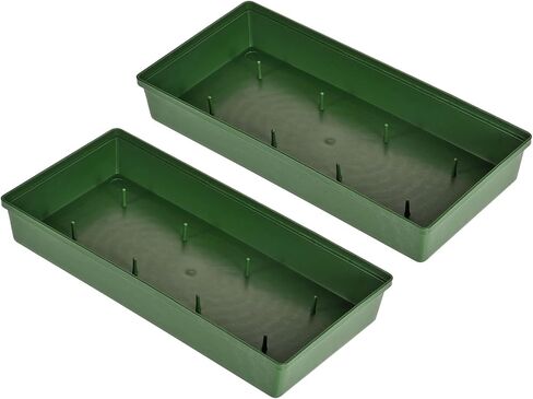 ميكسينيتي وعاء بلاستيكي بتصميم قاعدة لترتيب الزهور مقاس 11 انش لتزيين القطع المركزية، لون اخضر، عبوة من قطعتين in Kuwait