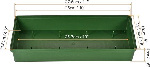 ميكسينيتي وعاء بلاستيكي بتصميم قاعدة لترتيب الزهور مقاس 11 انش لتزيين القطع المركزية، لون اخضر، عبوة من قطعتين in Kuwait