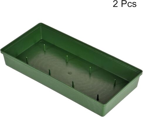 ميكسينيتي وعاء بلاستيكي بتصميم قاعدة لترتيب الزهور مقاس 11 انش لتزيين القطع المركزية، لون اخضر، عبوة من قطعتين in Kuwait