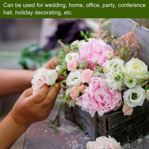 ميكسينيتي وعاء بلاستيكي بتصميم قاعدة لترتيب الزهور مقاس 11 انش لتزيين القطع المركزية، لون اخضر، عبوة من قطعتين in Kuwait