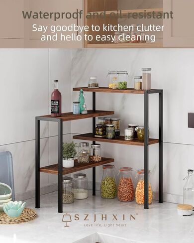 اس زد جيه اتش اكس اي ان رف زاوية منظم لسطح طاولة المطبخ، 4 طبقات تخزين الحمام رفوف منضدة للمطبخ والحمام وغرفة المعيشة in Kuwait
