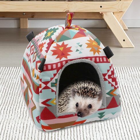 Hamster Tent Bed Winter Warm Hammock Sleeping Bed for Gerbil Rat Sugar Glider Squirrel Hedgehog Small Birds (M, Pink Ethnic) in Saudi Arabia