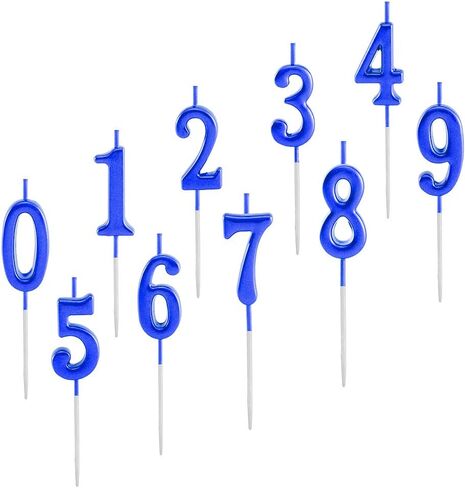 10 قطع شموع عيد ميلاد عدد 0-9 شموع تزيين الكيك اللامعة للحفلات وحفلات الزفاف وخدمة الزجاجات والنوادي الليلية والأطفال والبالغين (ذهبي) in Kuwait