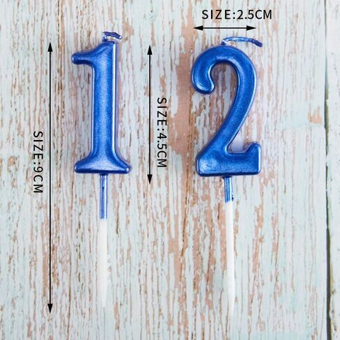 10 قطع شموع عيد ميلاد عدد 0-9 شموع تزيين الكيك اللامعة للحفلات وحفلات الزفاف وخدمة الزجاجات والنوادي الليلية والأطفال والبالغين (ذهبي) in Kuwait