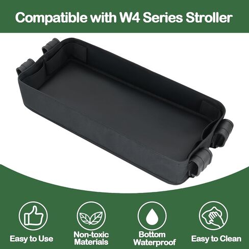 Bandelt Double Sided Stroller Snacks Tray for Wonderfold Wagon W Series Waterproof Kids Toy Placement Faux Leather Sides for Eating and 2 Kid’s Cup Holder (W2 Series) in Kuwait