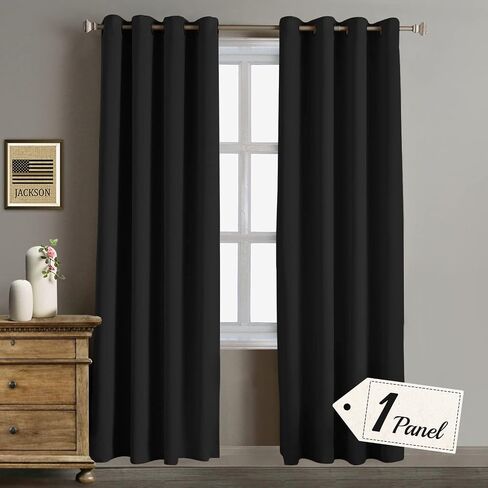 لوحة ستارة باب الفناء من Rose Home Fashion RHF واسعة التعتيم الحراري، ستائر معزولة للباب المنزلق، ستائر واسعة جدًا: 100 واط × 84 طول بوصة - رمادي 100 واط × 84 لتر - رمادي داكن (bl-10084-رمادي داكن) in Kuwait