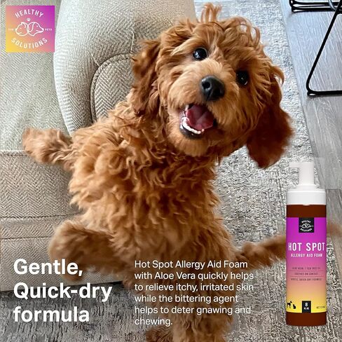 Hot Spot Treatment for Dogs - Anti Itch Foam Spray with Aloe Vera - Veterinarian Formulated Hotspot Formula - Quick-Dry Foam Eliminates Use for Cream & Gels - Made in USA in Kuwait