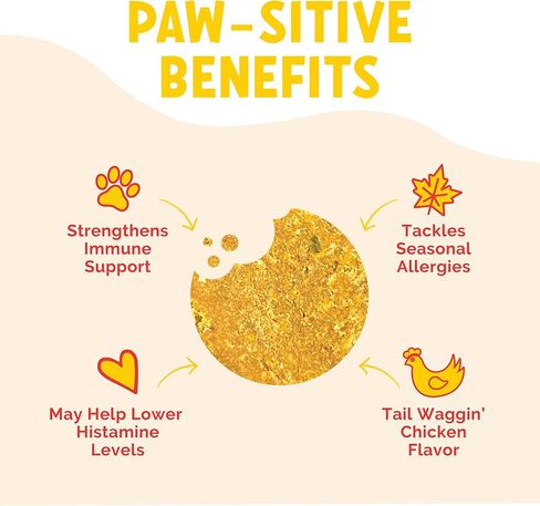 مضغ AllerImmune+ LuckyTail لتخفيف الحساسية الموسمية للكلاب - زيت السلمون والكركم وخل التفاح - بروبيوتيك للكلاب لحكة الجلد - مكمل مضاد للحكة للكلاب - 180 مضغ ناعم in Kuwait