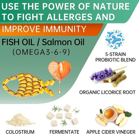 مضغ للكلاب لتخفيف الحساسية - تخفيف حكة الجلد مع البروبيوتيك + أوميغا 3 + اللبأ - الحساسية الموسمية - علاجات مضادة للحكة - الجلد والمعطف + مكمل مناعي - تخفيف النقاط الساخنة - نكهة الدجاج 120 قيراط in Kuwait