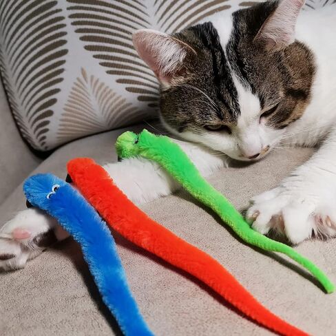 Cat Toy Worm Refills, 15 Pieces Interactive Cat Wand Attachments Worms Toy for Indoor Cats in Kuwait