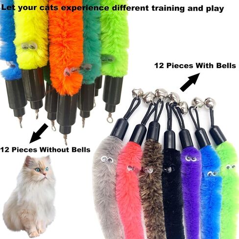 Cat Toy Worm Refills, 15 Pieces Interactive Cat Wand Attachments Worms Toy for Indoor Cats in Kuwait