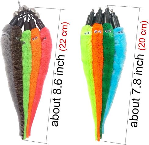 Cat Toy Worm Refills, 15 Pieces Interactive Cat Wand Attachments Worms Toy for Indoor Cats in Kuwait