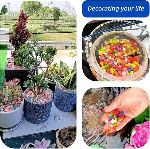 Orange Pebbles for Crafts, 0.9 Pound Natural Polished Aquarium Gravel, Decorative Pebbles for Indoor Plants, Turtle Tank, Vase, Succulents Cactus, Garden Landscaping in Kuwait