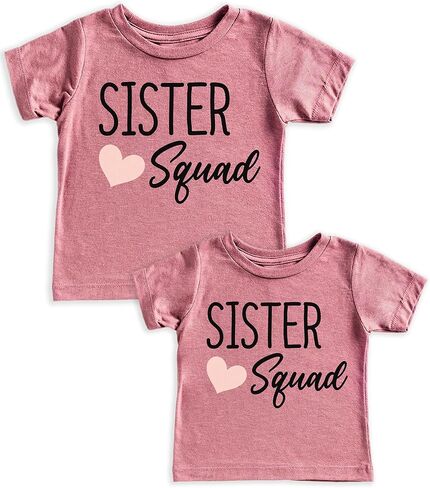 Teeny Fox Sister Squad T-Shirt Set Gift For Sibling Matching Shirts Outfits in Saudi Arabia
