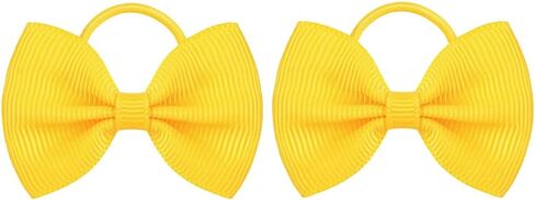 2 Inch Baby Girls Hair Bows Elastic Ties Grosgrain Ribbon Bow With Rubber Band Ponytail Holders Hair Accessories for Infants Toddlers Girls Kids In Pairs【2PCS】 (white) in Saudi Arabia