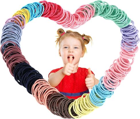 ربطات شعر للفتيات الصغيرات من Tiousoni مكونة من 300 قطعة متعددة الألوان أربطة شعر مرنة للأطفال ربطات شعر صغيرة لأطفال تجعد ربطات شعر للفتيات الصغيرات (القطر 1 بوصة) in Kuwait
